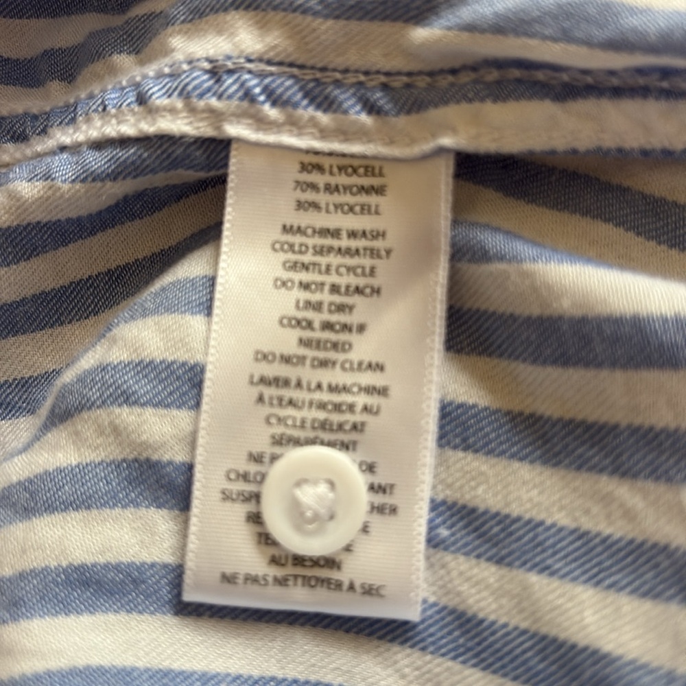 Beachlunchlounge Pinstripe Blue/white Blouse (L) - Picture 4 of 4